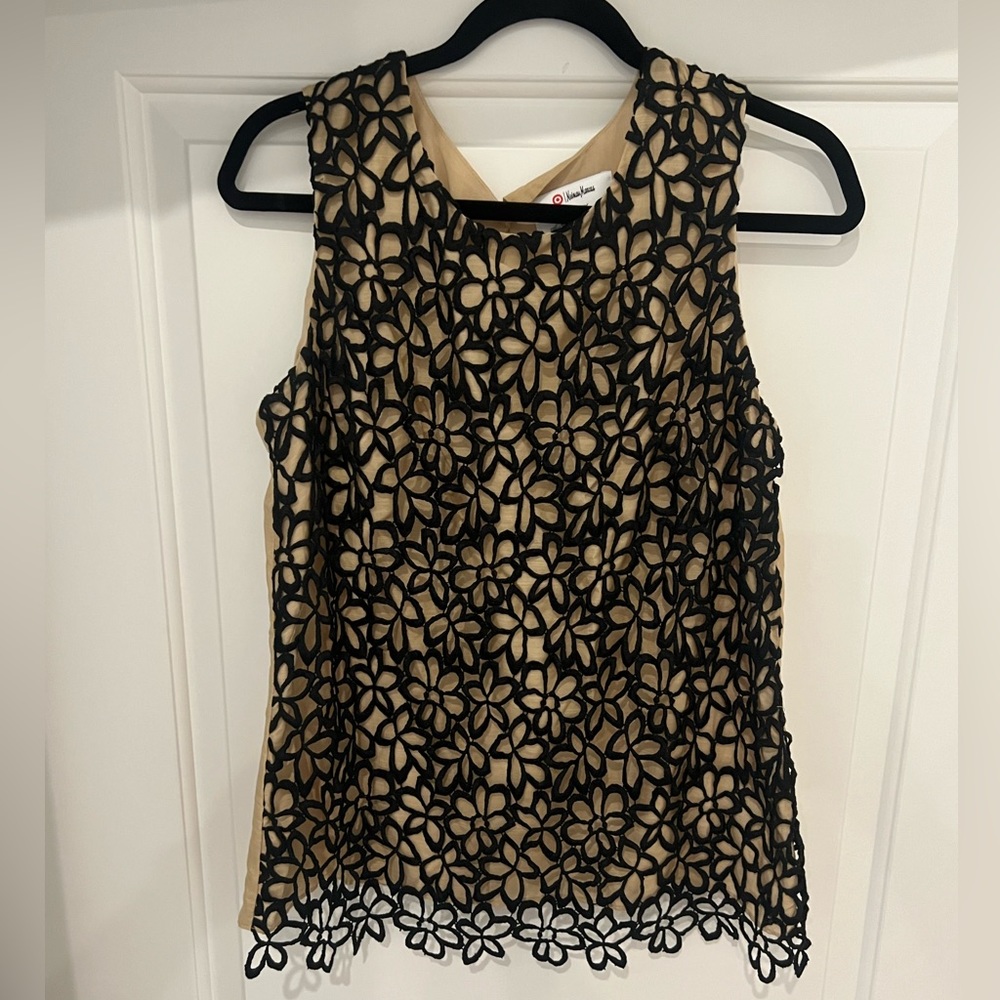 Lela Rose, size M black flower top